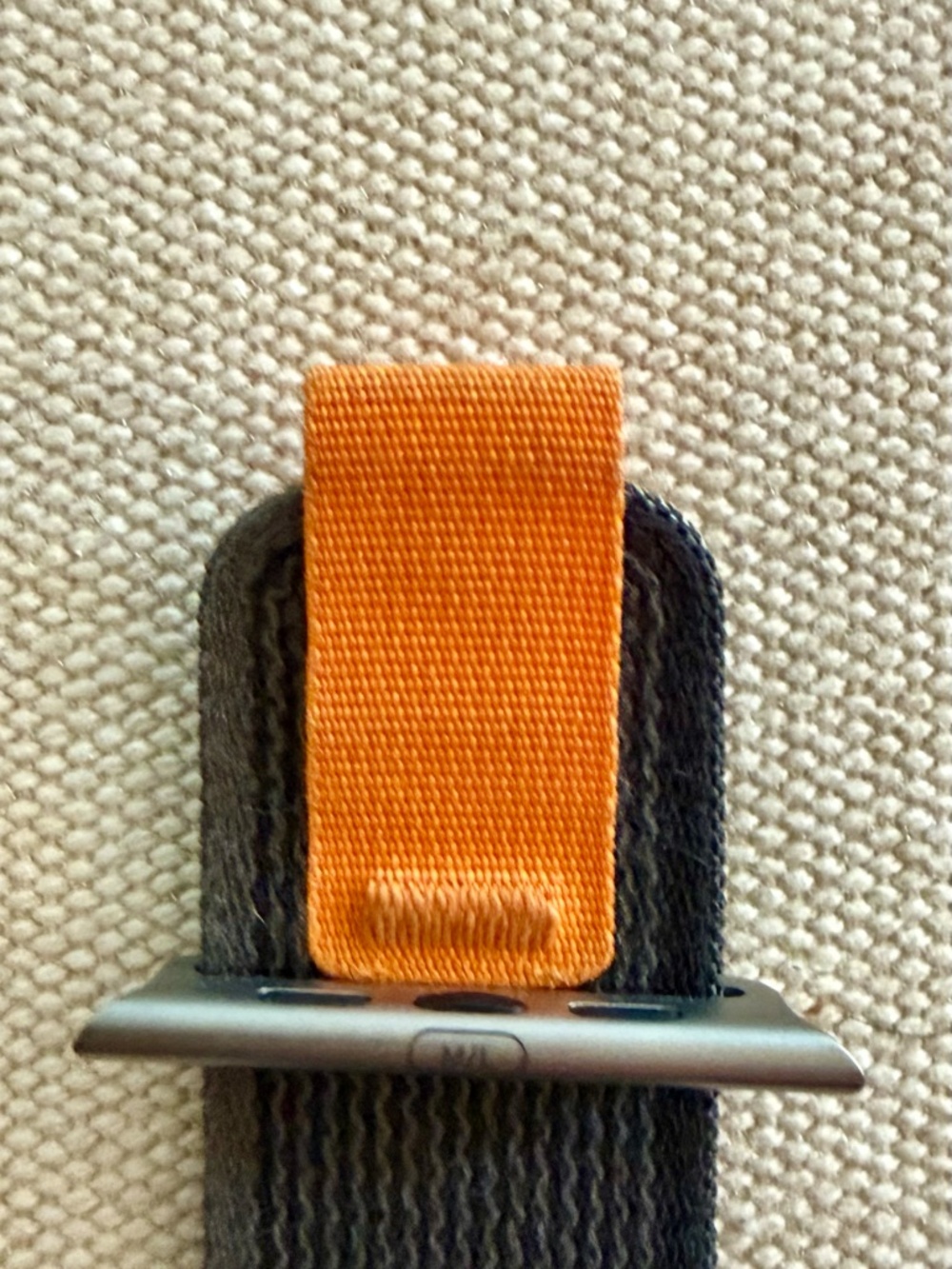 Genuine Apple Watch 49mm Trail Loop Band - Black/Gray - Size M/L